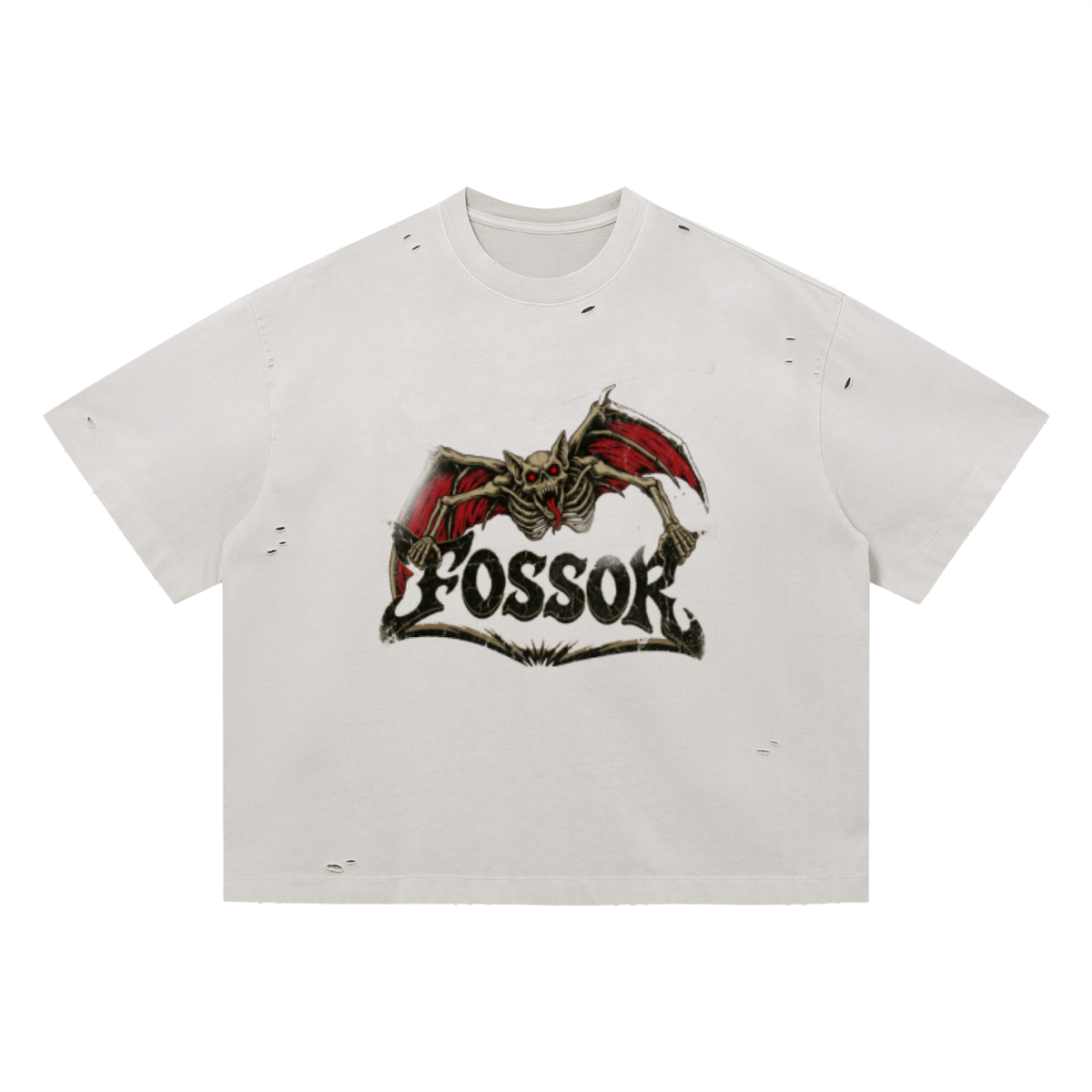 Fossor Vintage Washed Distressed Boxy Oversized T-Shirt