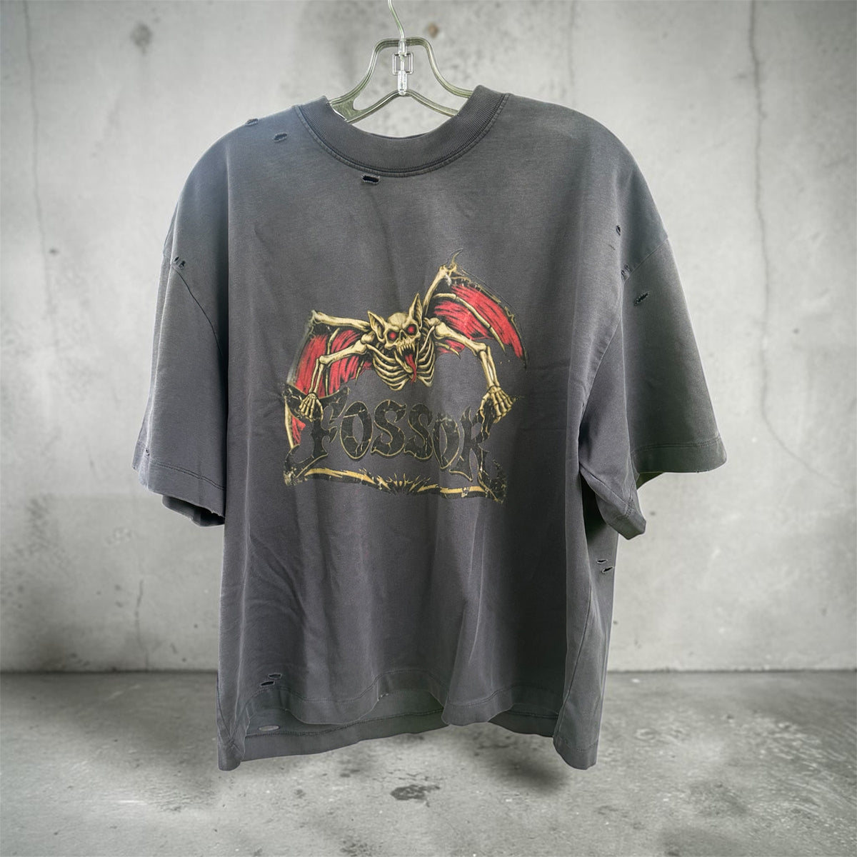 Fossor Vintage Washed Distressed Boxy Oversized T-Shirt