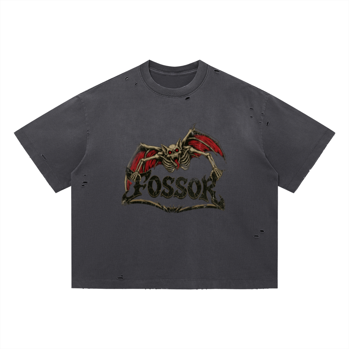 Fossor Vintage Washed Distressed Boxy Oversized T-Shirt
